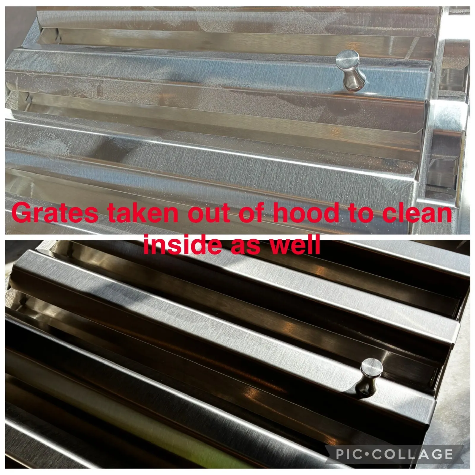 Range hood grates cleaned